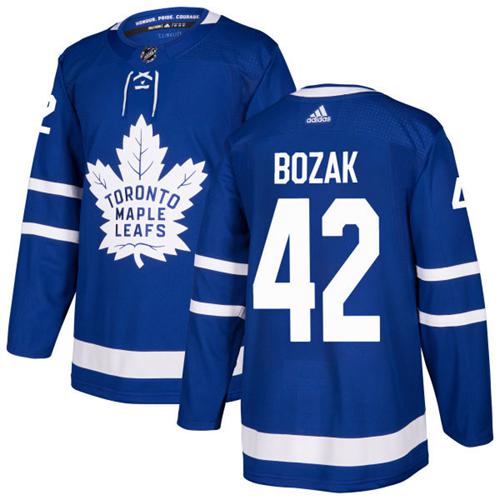 Adidas Men Toronto Maple Leafs #42 Tyler Bozak Blue Home Authentic Stitched NHL Jersey